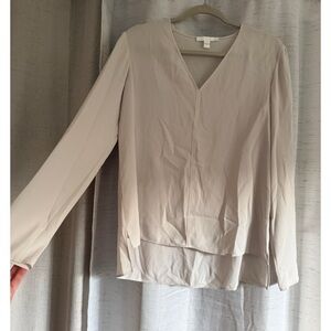 Hugo Boss Cream V-Neck Blouse